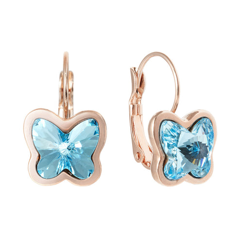 Auskari "Kristāla Taurenis (Aquamarine)" ar Swarovski™ kristāliem
